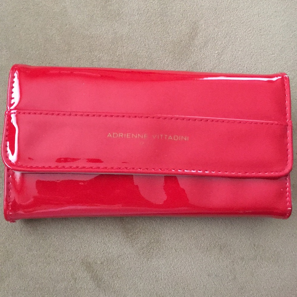 Adrienne vittadini red latex wallet